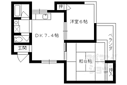 メゾンド戸倉 2DKの間取図画像