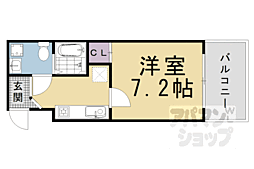 フォンテーヌ竹宇 1Kの間取図画像