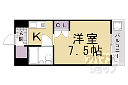 アクシア京都 1Kの間取図画像