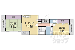 ONマンション 2LDKの間取図画像