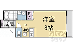 ドゥース村上 1Kの間取図画像