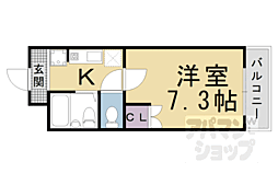 アンブラッセ2 1Kの間取図画像