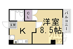 シャントール並河 1Kの間取図画像