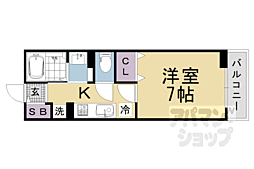 グランツ並河 1Kの間取図画像