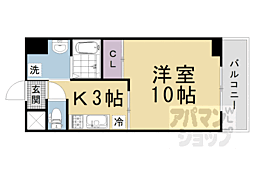 アクアヒルズ 1Kの間取図画像