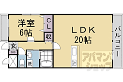 レジデンス桂川 1LDKの間取図画像