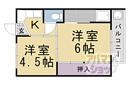 ビレッジハウス長岡3号棟 2Kの間取図画像
