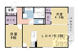 セジュールオッツGT長岡京 2LDKの間取図画像