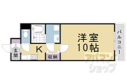 シャルレ桂坂 1Kの間取図画像