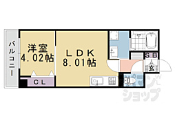 Blossom桂 1LDKの間取図画像