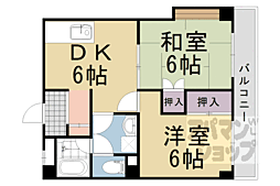 シャトー小西 2DKの間取図画像