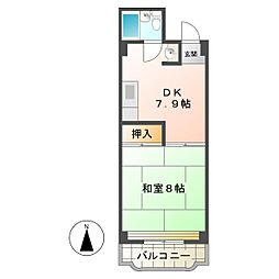 レジデンス和田 1DKの間取図画像