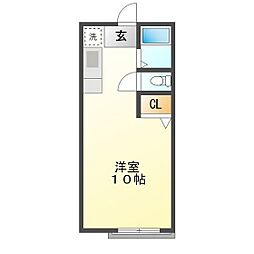 メゾンアミアミ ワンルームの間取図画像