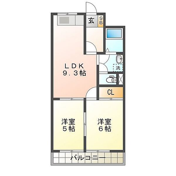 メゾンカンパネラ 105｜三重県津市久居射場町(賃貸アパート2LDK・1階・44.55㎡)の写真 その2