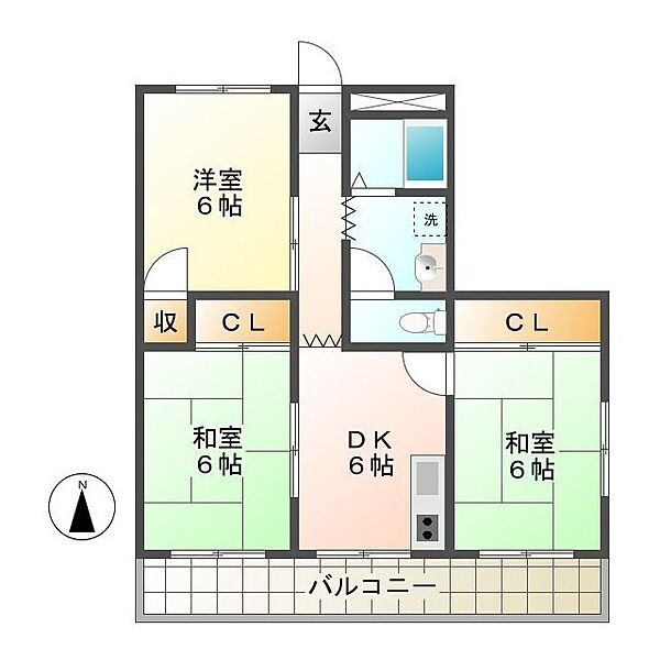 ドゥナーレ津新町 1-506｜三重県津市本町(賃貸マンション3DK・5階・61.60㎡)の写真 その2