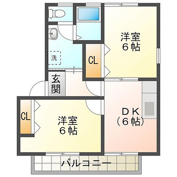 サウスアベニュー・エヌ E102｜三重県津市垂水(賃貸アパート2DK・1階・43.01㎡)の写真 その2