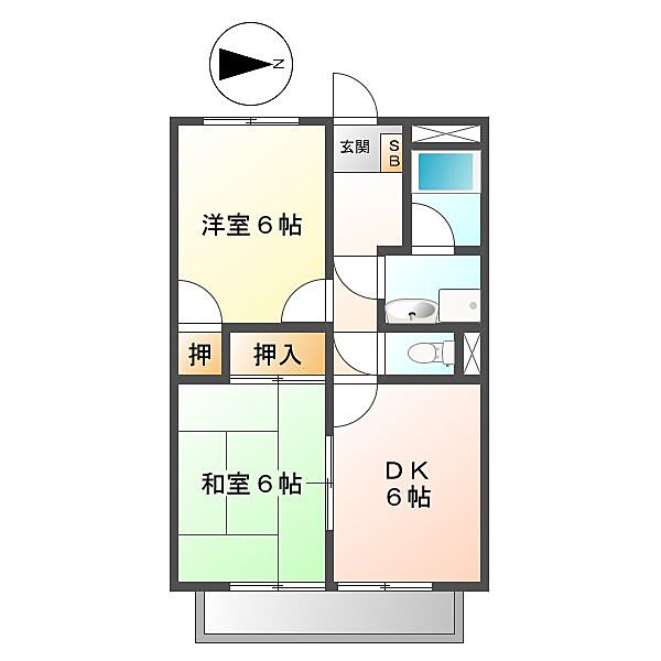 ＳｕｒｐｌｕｓＴｗｏコーポラス戸木 202｜三重県津市戸木町(賃貸アパート2DK・2階・44.72㎡)の写真 その2