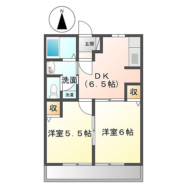 アンシャンテ 203｜三重県津市栗真中山町(賃貸アパート2DK・2階・39.74㎡)の写真 その2