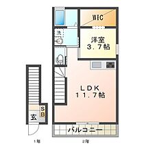 Bell tree 2C ｜ 三重県津市香良洲町（賃貸アパート1LDK・2階・41.80㎡） その2