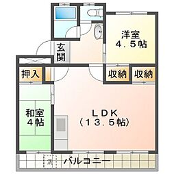 新町ハイツ・西村ビル(株) 2LDKの間取図画像