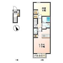 デネブ 202 ｜ 三重県津市海岸町（賃貸アパート1LDK・2階・43.12㎡） その2