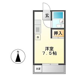 コーポアポロ ワンルームの間取図画像