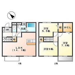 Ｅｋｕｒ 2階3LDKの間取り