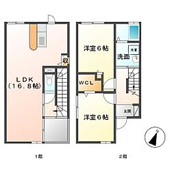 メゾン　ｗａｋｏ 2階2LDKの間取り