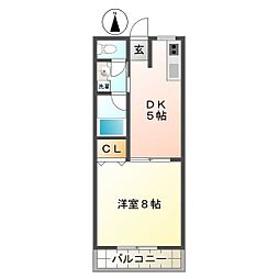 コーポ新町2 1DKの間取図画像