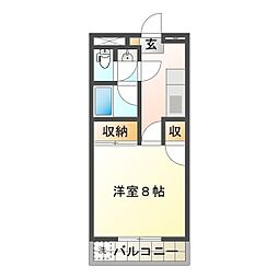 江戸橋パレス 1Kの間取図画像