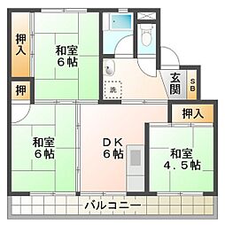 ビレッジハウス北口1号棟 1階/105