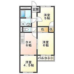 テピカルイブ3 3DKの間取図画像