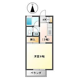 ハイツエクセル 1Kの間取図画像
