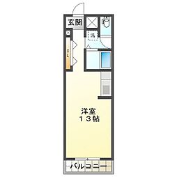 カーサ新町 1Kの間取図画像