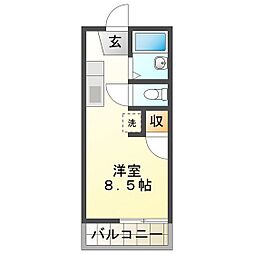 コリーヌハヤシ ワンルームの間取図画像