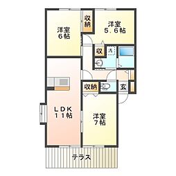 シャンブル南ヶ丘E棟 1階/101