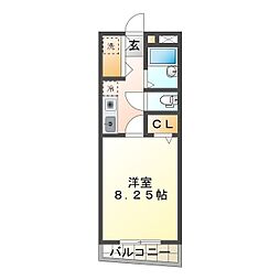 スピニッチ 1Kの間取図画像