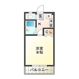 ハイツ坂野 1Kの間取図画像