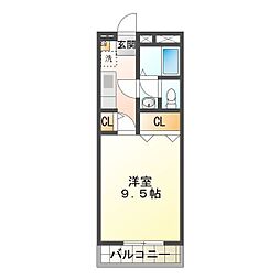 津アーバンライフ 1Kの間取図画像
