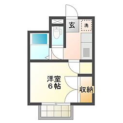 サイドハイツ 1Kの間取図画像