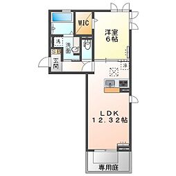 D-room渋見町 1LDKの間取図画像