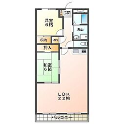 ル・ポール東浜 2LDKの間取図画像