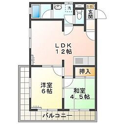 サンライト城山 3DKの間取図画像