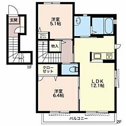 Lelisしぶみ 2LDKの間取図画像