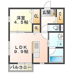 MTK-3 1LDKの間取図画像