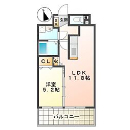 ライフコートマルノウチ 1LDKの間取図画像