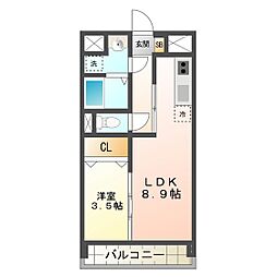 シンフォニー半田 1LDKの間取図画像
