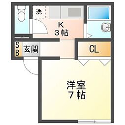 コーポSG 1Kの間取図画像