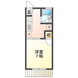 メゾン江戸橋 1Kの間取図画像