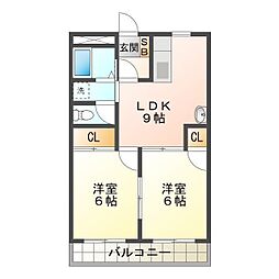Art・Hill 2LDKの間取図画像
